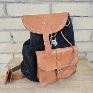 Vintage Suede & Leather Backpack